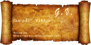 Gurzó Viktor névjegykártya
